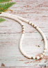 Boho Necklace, Natural Shell Cowrie in White